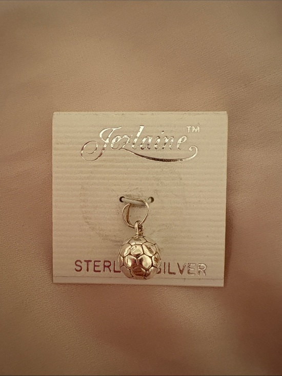 Jezlaine Jewelry - Sterling Silver Soccer Ball Charm - Silver